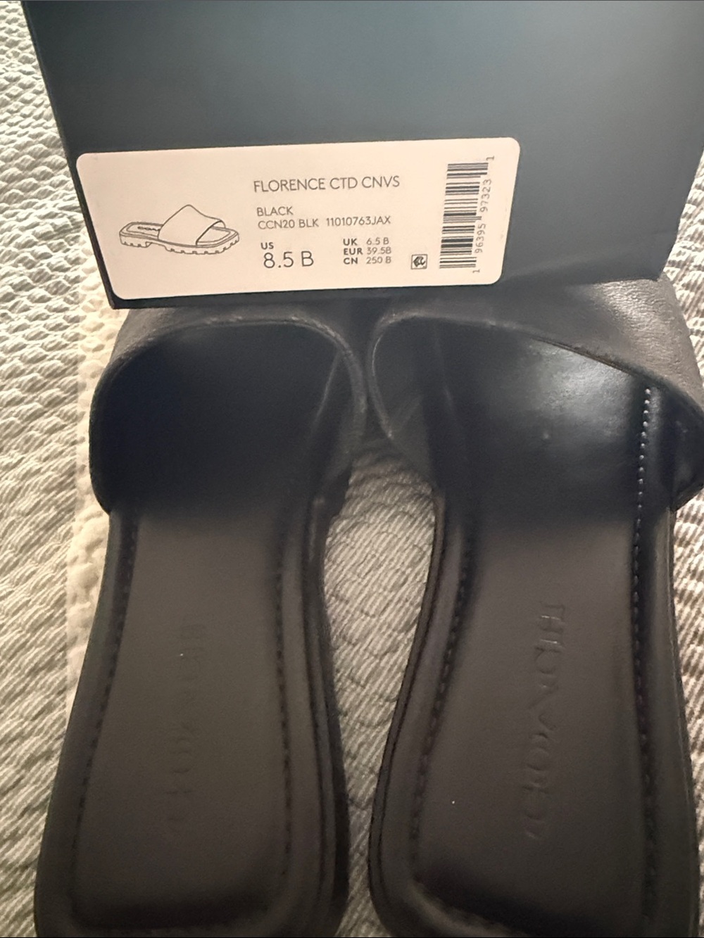 Coach Black Leather Square-Toe Slide Mules - Picture 6 of 8